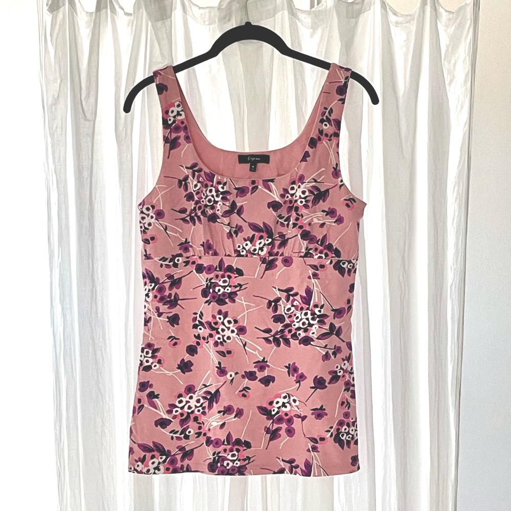 Summer Floral Tank with Built-in Bra - Pink